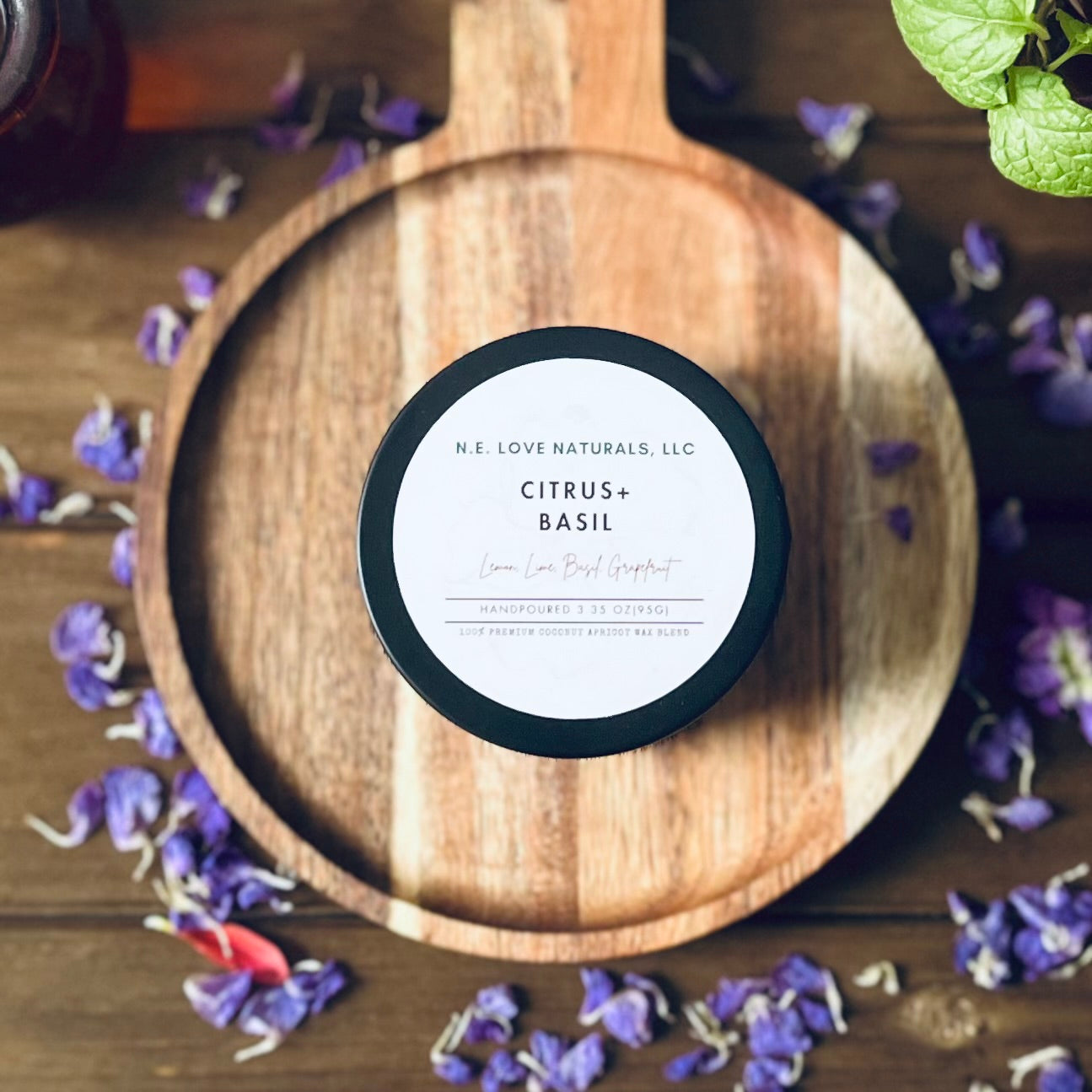 Citrus+ Basil | Coconut Apricot Soy Candle in Travel Tin