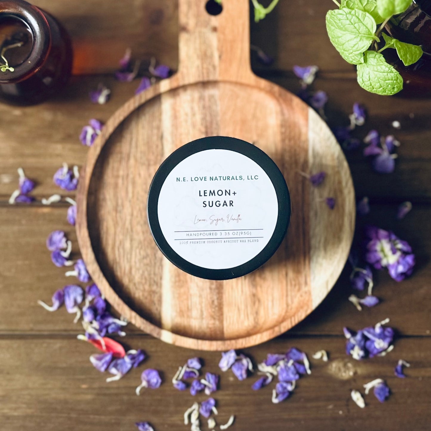 Lemon+ Sugar Luxury |Coconut Apricot Soy Candle in Travel Tin