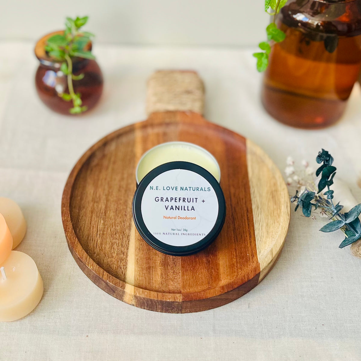 Grapefruit + Vanilla Deodorant | Natural | 1 oz Tin | Unisex