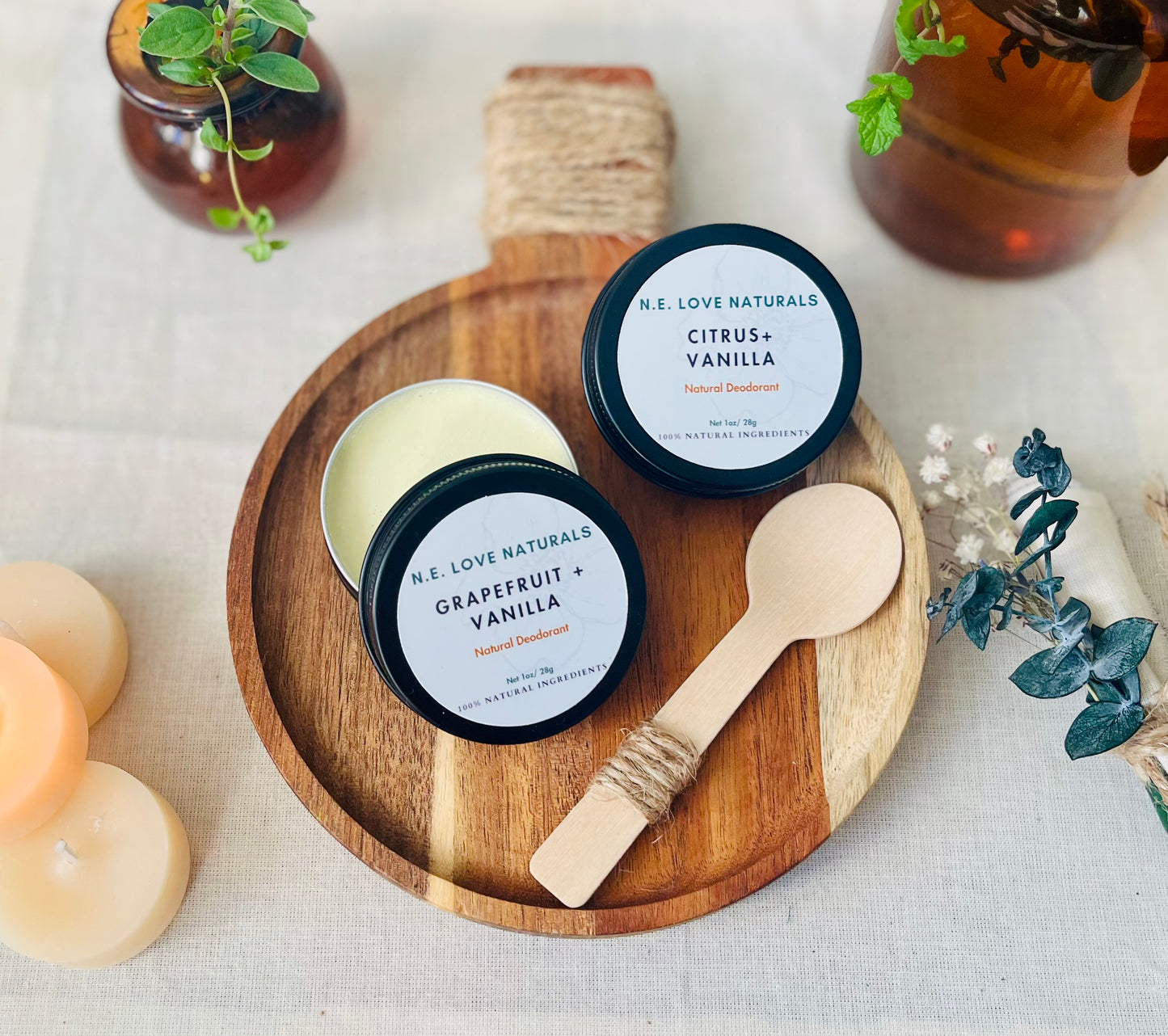 Grapefruit + Vanilla Deodorant | Natural | 1 oz Tin | Unisex