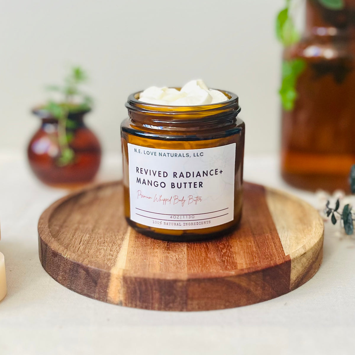 Revived Radiance Mango Body Butter | Fading Marks & Nourishing Skin | Amber Glass Jar