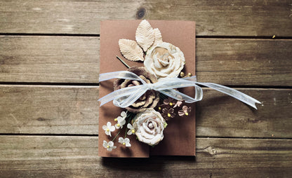 Deluxe Chocolate Brown Greeting Card|  Tri- Fold| Personal Greeting with Insert Card