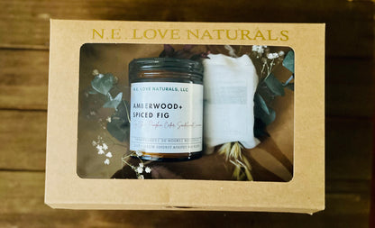 Amberwood + Spiced Fig Duo Set| Medium Jar Candle and Travel Fragrance Diffuser