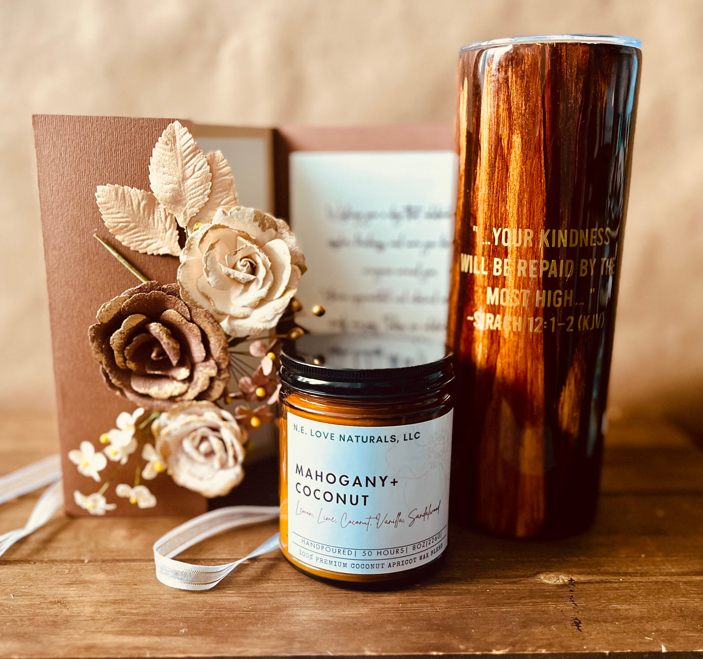 Deluxe Chocolate Brown Greeting Card|  Tri- Fold| Personal Greeting with Insert Card