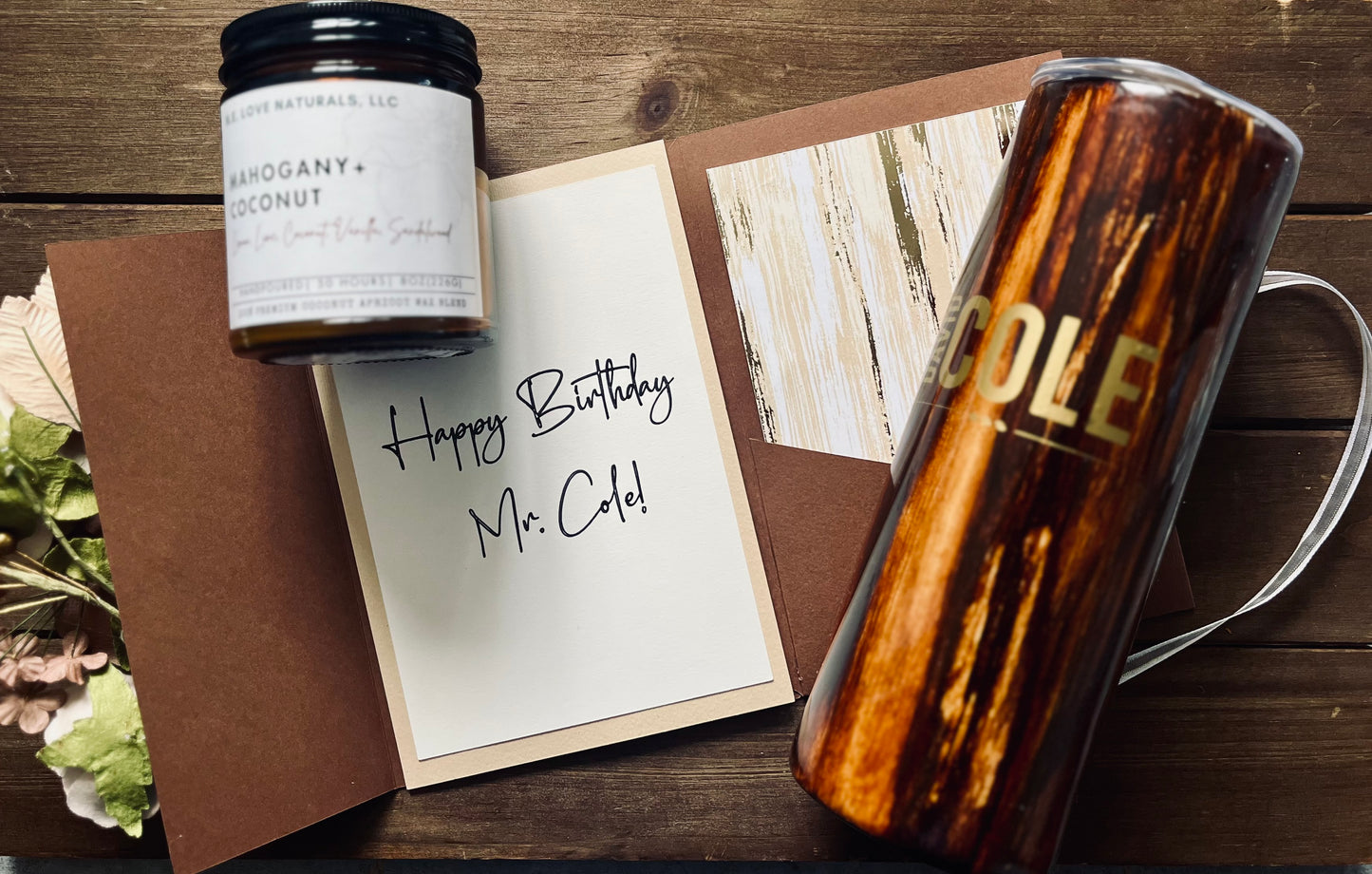 Deluxe Chocolate Brown Greeting Card|  Tri- Fold| Personal Greeting with Insert Card