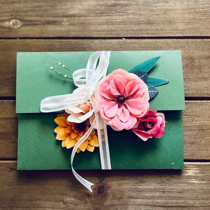 Passionate Green Floral Greeting Card|  Tri- Fold| Personal Greeting with Insert Card