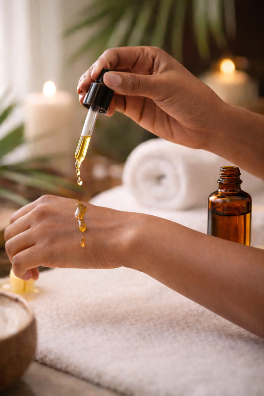 Calm & Restore Serum | Natural Soothing Face & Body Oil with Lavender | Amber Glass Bottle