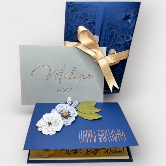 Deluxe Personalized 5x7 Greeting Card| Front Cover| Personal Message| Gate Fold Envelope