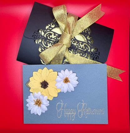 Glamourous Onyx Greeting Card| Front Cover| Personal Message| Gate Fold Envelope