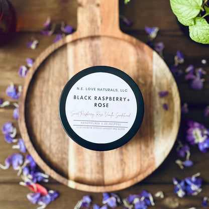Black Raspberry + Rose |Coconut Apricot Soy Candle in Travel Tin