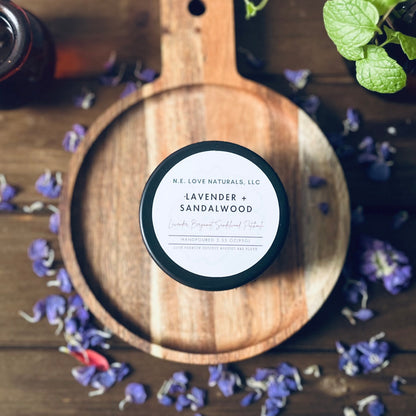 Lavender+ Sandalwood |Coconut Apricot Soy Candle in Travel Tin
