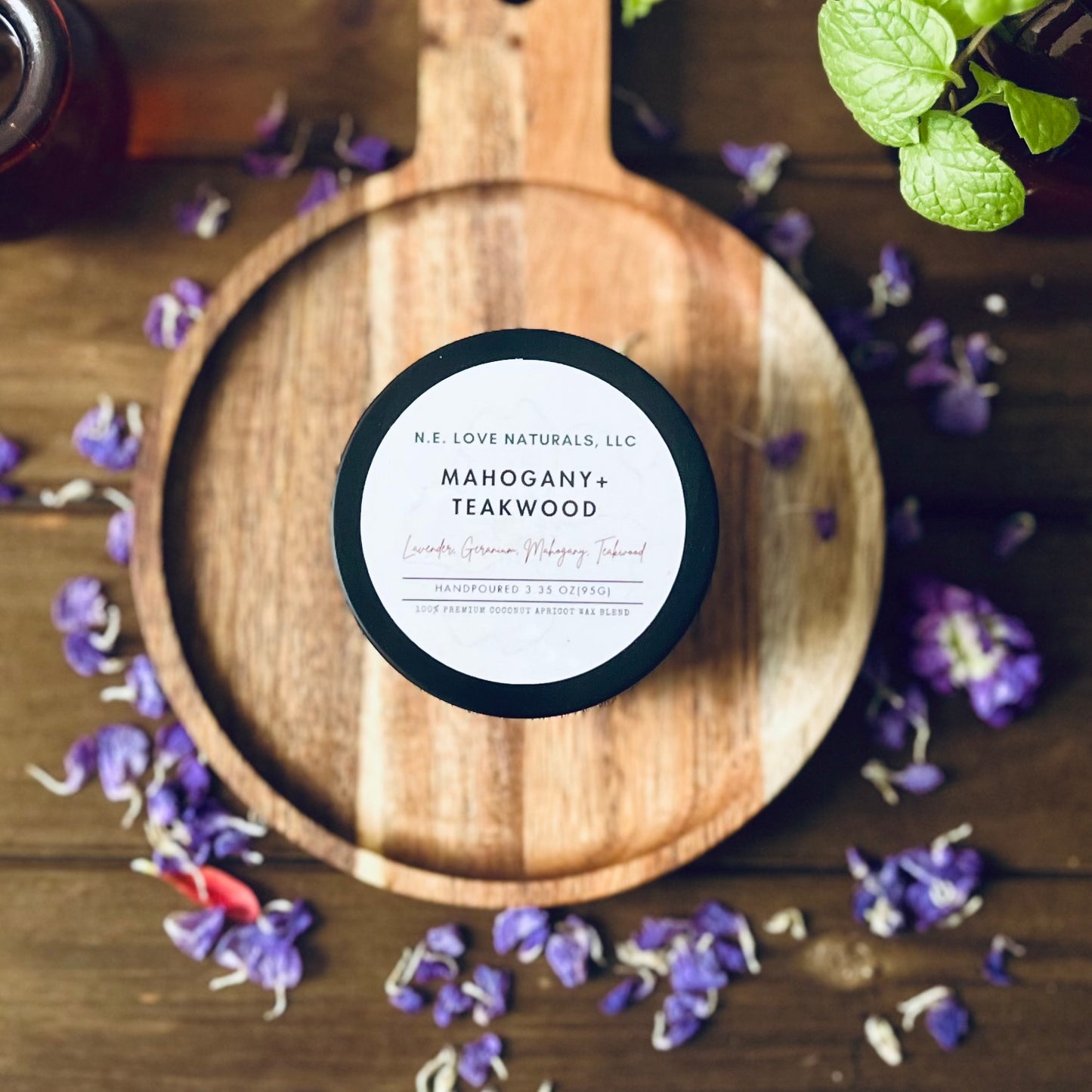 Mahogany +Teakwood|Coconut Apricot Soy Candle in Travel Tin
