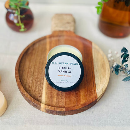 Citrus + Vanilla Deodorant | Natural| 1 oz Tin| Unisex