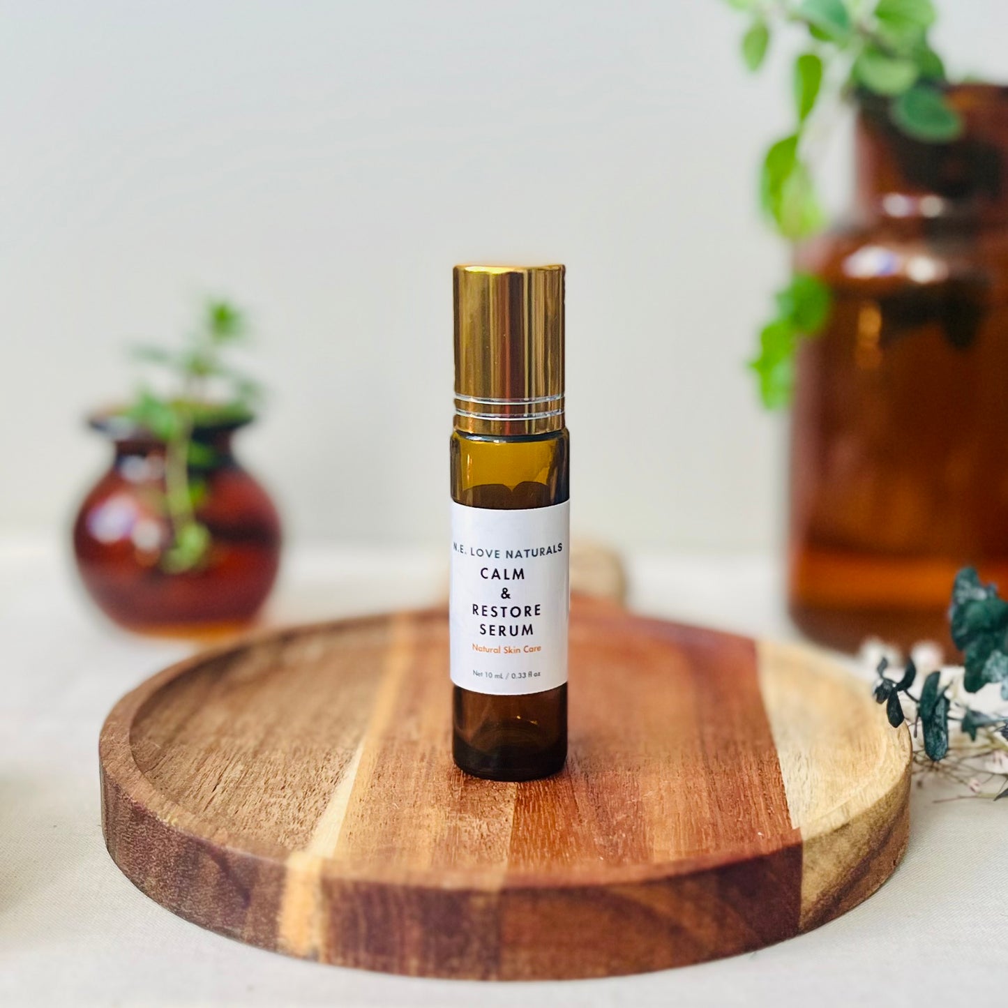 Calm & Restore Serum | Natural Soothing Face & Body Oil with Lavender | Amber Glass Bottle