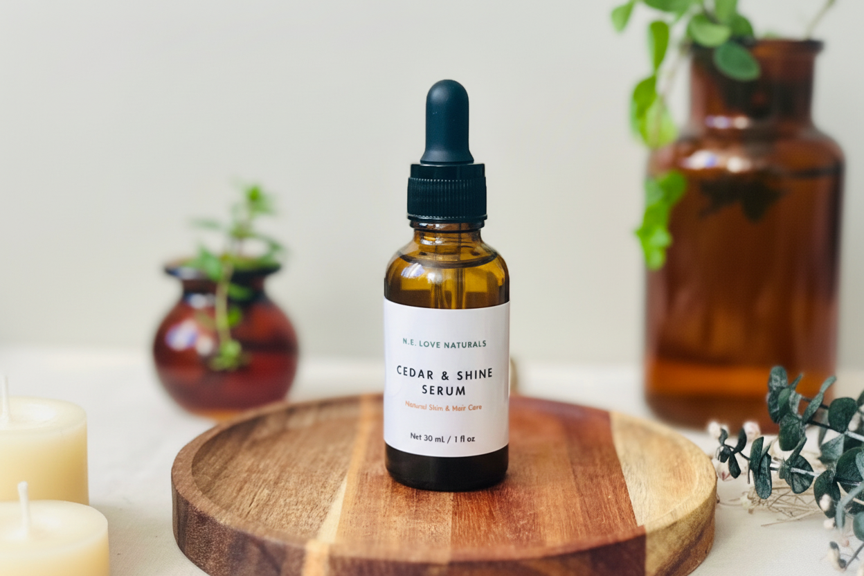 Cedar & Shine Beard Oil | Natural |Botanical Blend for Men| Amber Glass Bottle 30mL