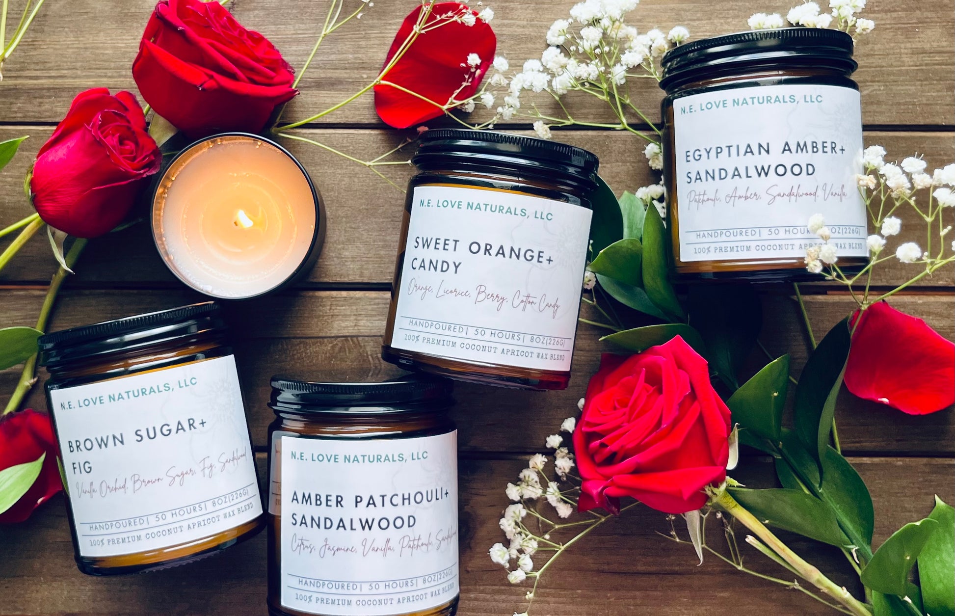 Sweet Orange + Candy| Coconut Apricot Soy Wax in Amber Glass Jar