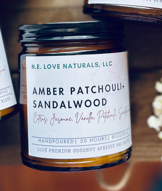 Amber Patchouli + Sandalwood Luxury Scented Candle