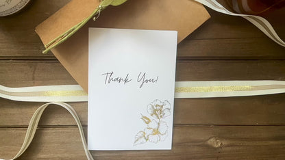 Deluxe Customizable Four-Bar Greeting Card| Gold Foil Text| Kraft Gate-Fold Cover