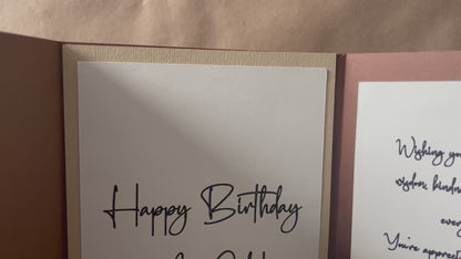 Deluxe Chocolate Brown Greeting Card|  Tri- Fold| Personal Greeting with Insert Card