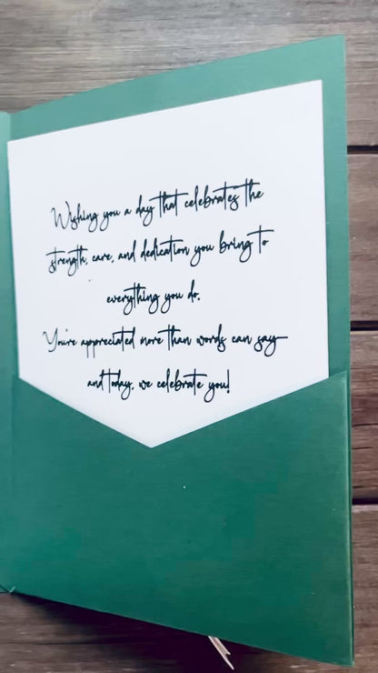 Passionate Green Floral Greeting Card|  Tri- Fold| Personal Greeting with Insert Card